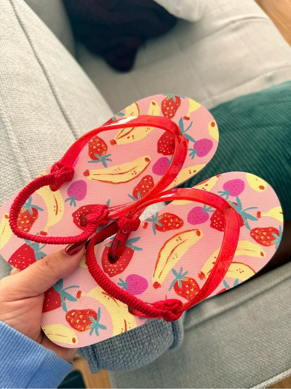 🍌🍓Girls' Bubblegum Pink Two-Buckle Sandals & fruity fun flip flops 🍓🍌
